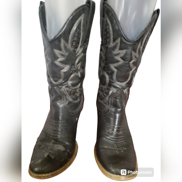 Very Volatile | Denver Cowgirl Boots Black/Grey Women's Size 8.5 - Picture 4 of 15